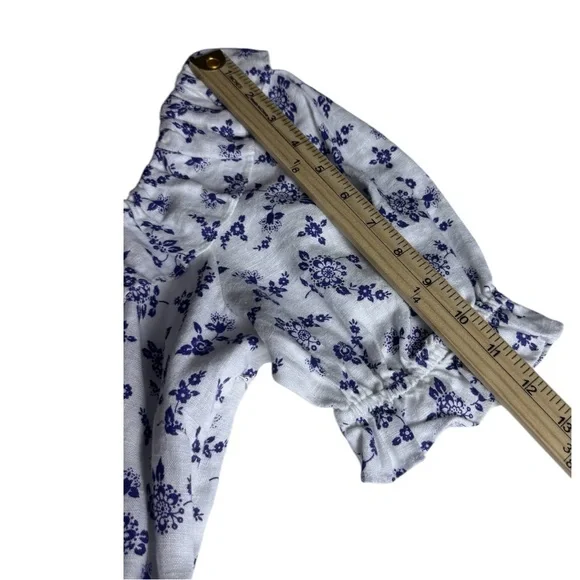 Polo Ralph Lauren Ruffled Floral Linen Off-Shoulder Dress Sz 6 - Picture 7 of 12